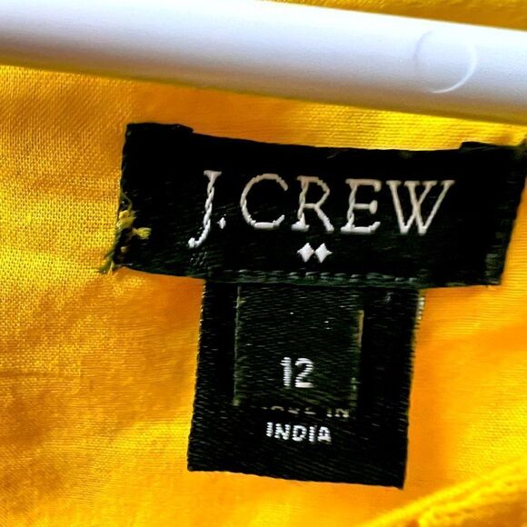 J.CREW VIBRANT YELLOW LACE TANK DRESS SIZE 12 - Picture 6 of 6